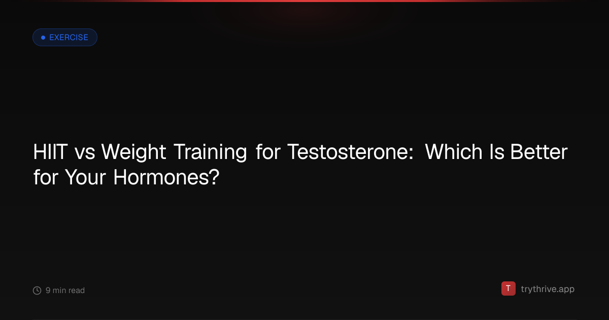 HIIT vs Weight Training for Testosterone: Which Is Better for Your ...